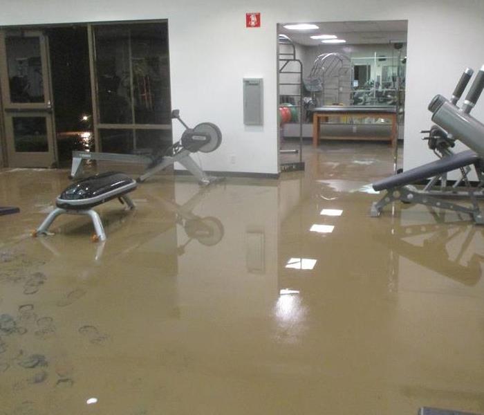 Flooded gym in Tarzana, CA