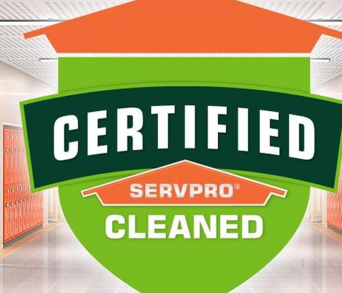 SERVPRO badge - Certified: SERVPRO Cleaned
